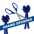 Grand Opening Kit-36" Ceremonial Scissors, Ribbon, Bows (Silver/Blue)